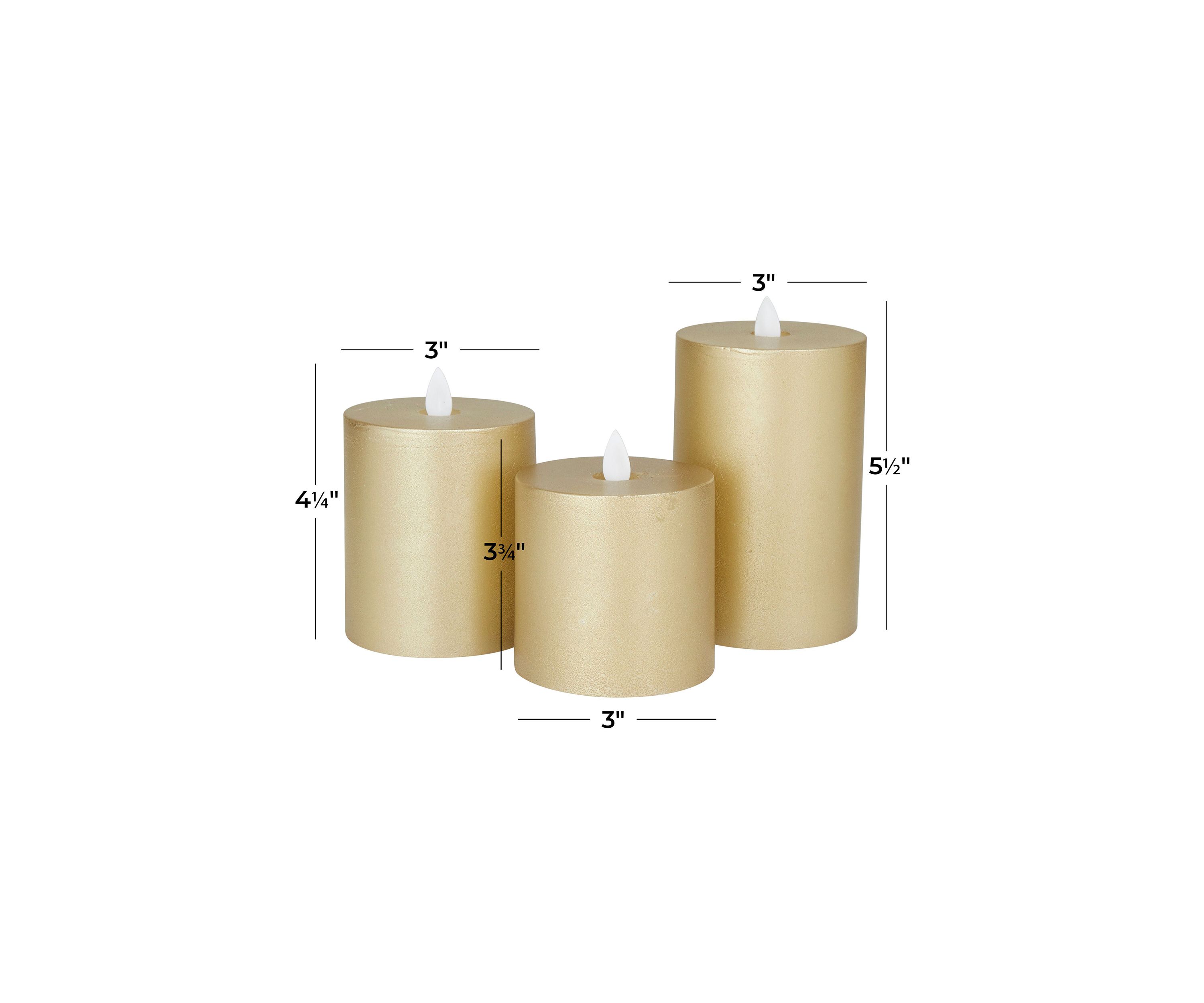 Traditional Wax Flameless Candle - Set of 3