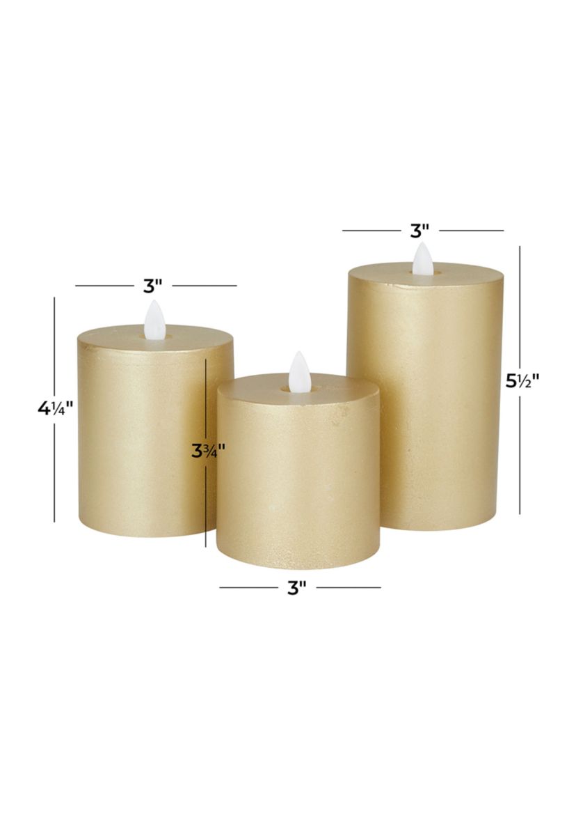 Traditional Wax Flameless Candle - Set of 3