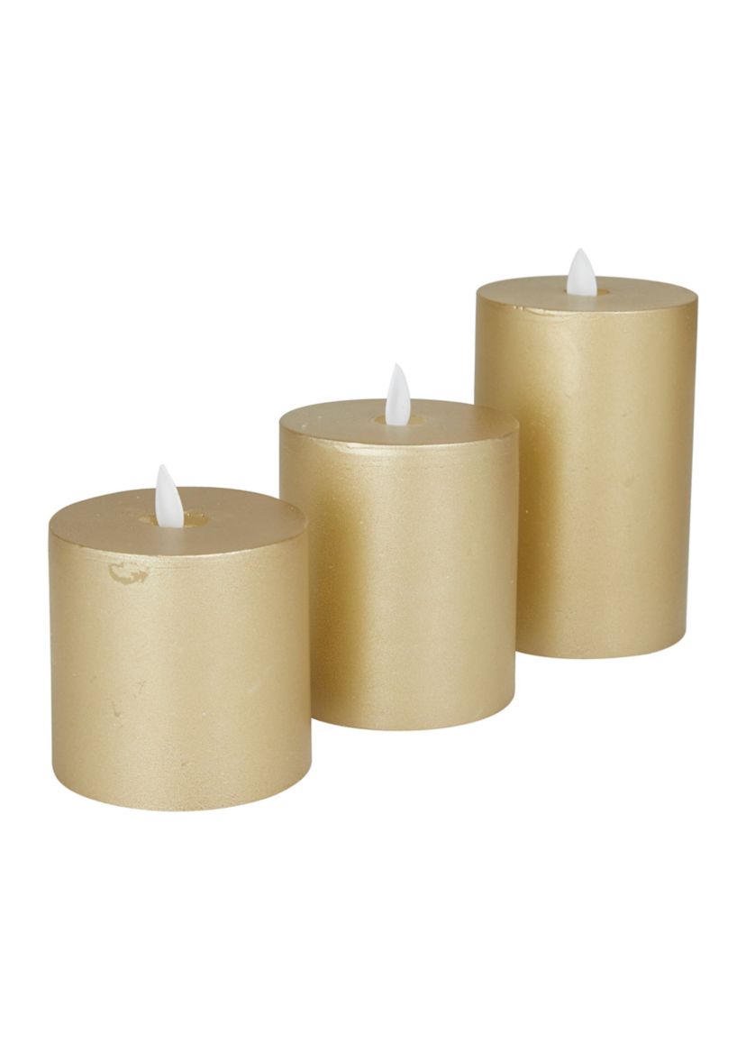 Traditional Wax Flameless Candle - Set of 3