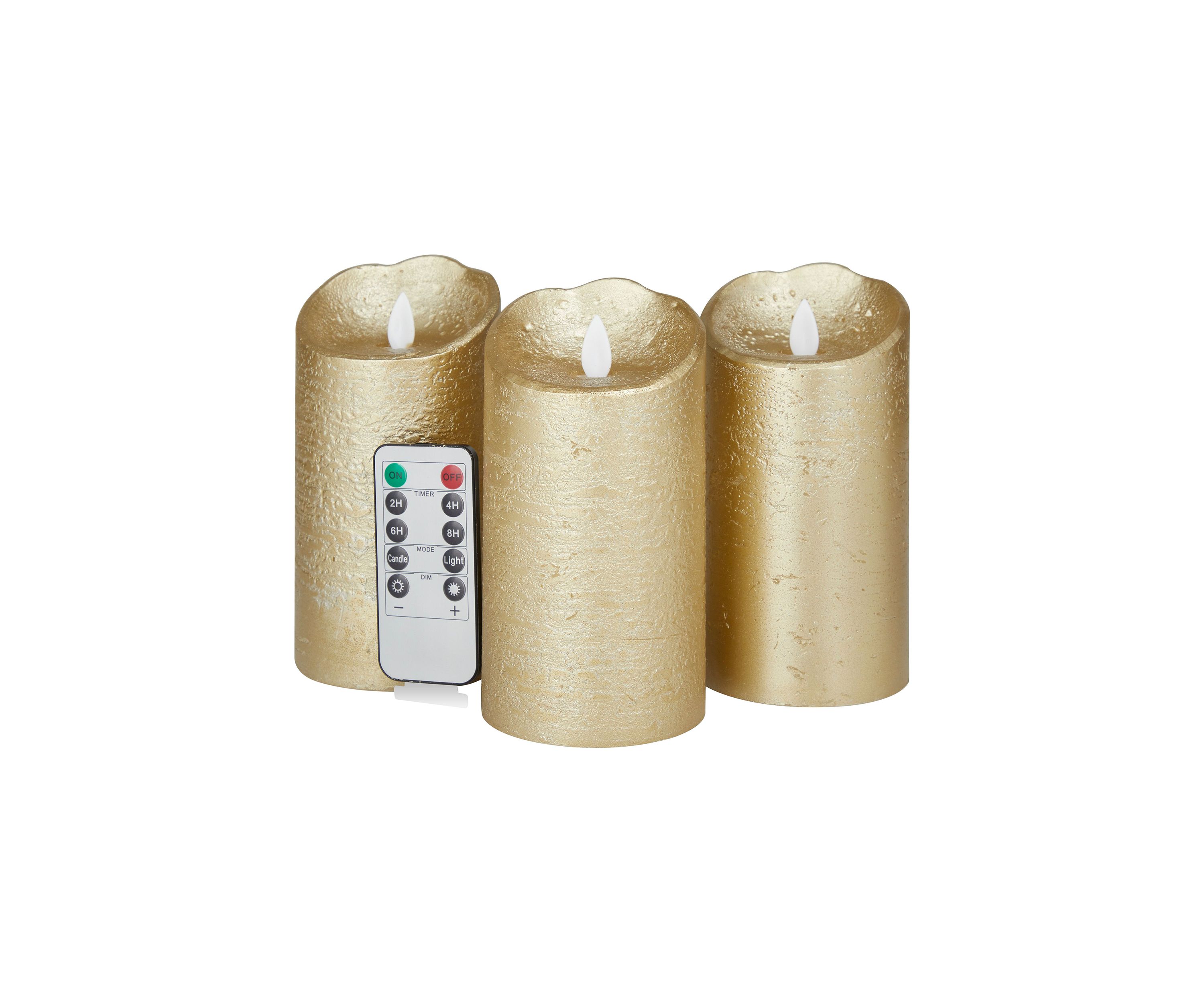 Traditional Wax Flameless Candle - Set of 3