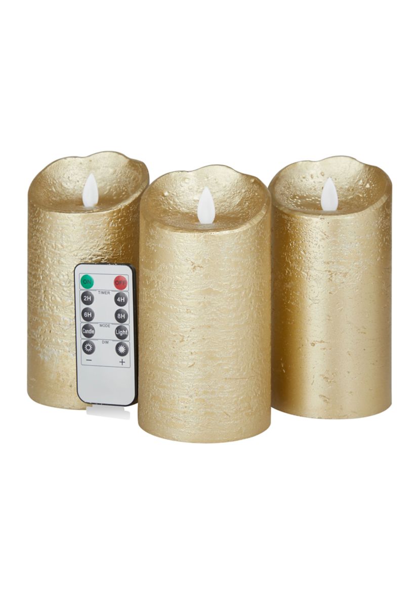 Traditional Wax Flameless Candle - Set of 3