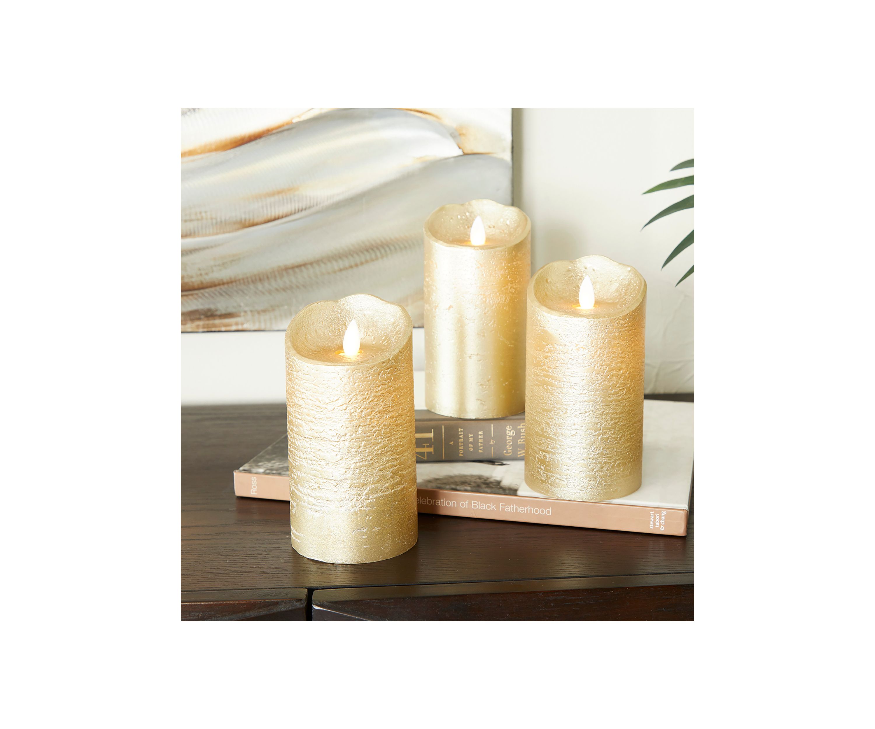 Traditional Wax Flameless Candle - Set of 3