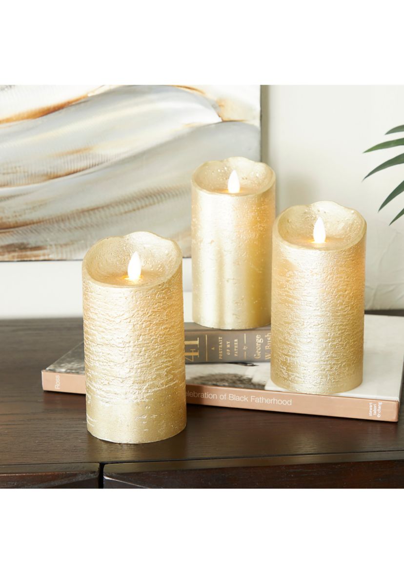 Traditional Wax Flameless Candle - Set of 3