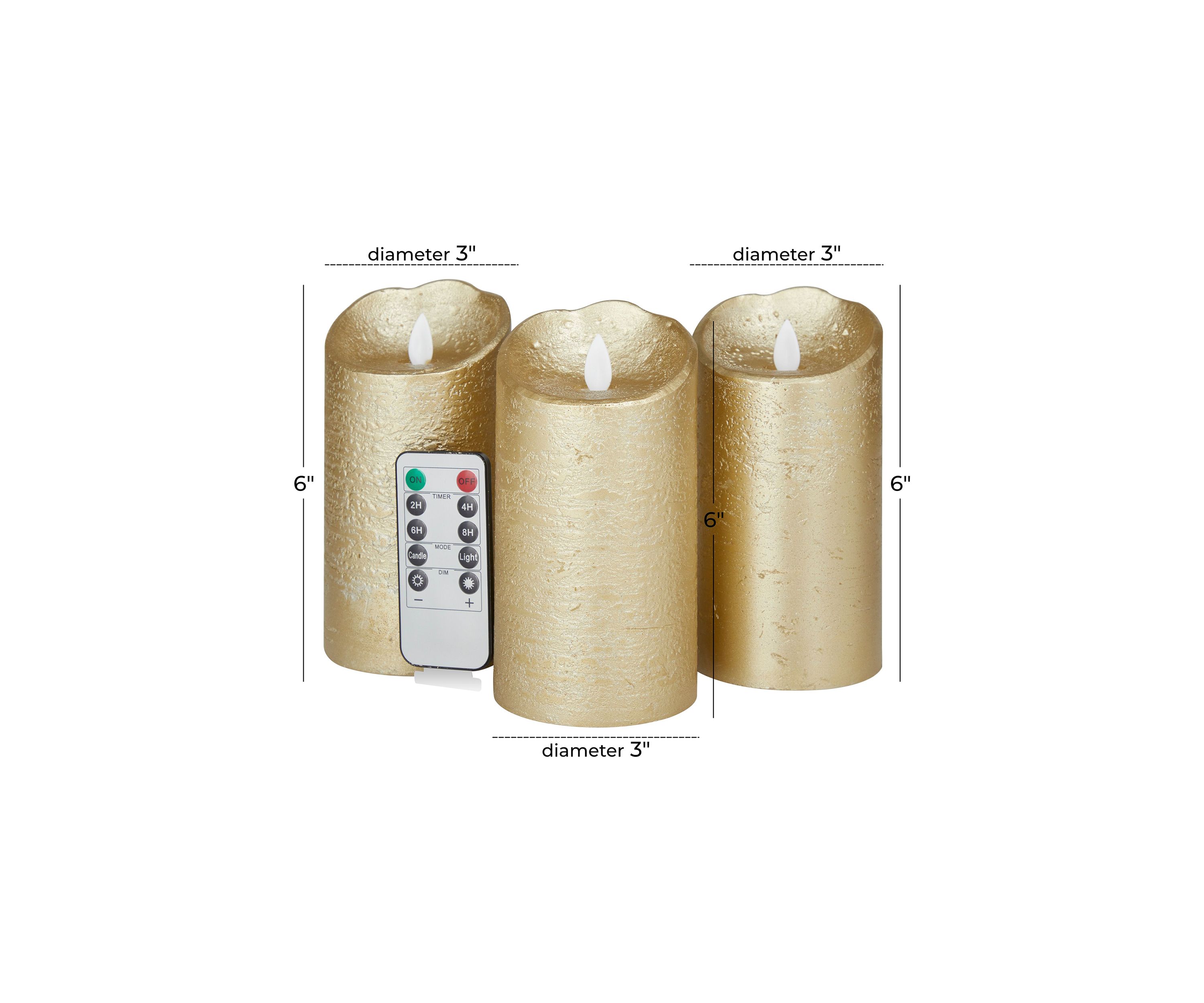 Traditional Wax Flameless Candle - Set of 3