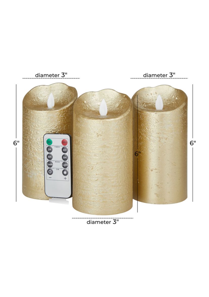 Traditional Wax Flameless Candle - Set of 3
