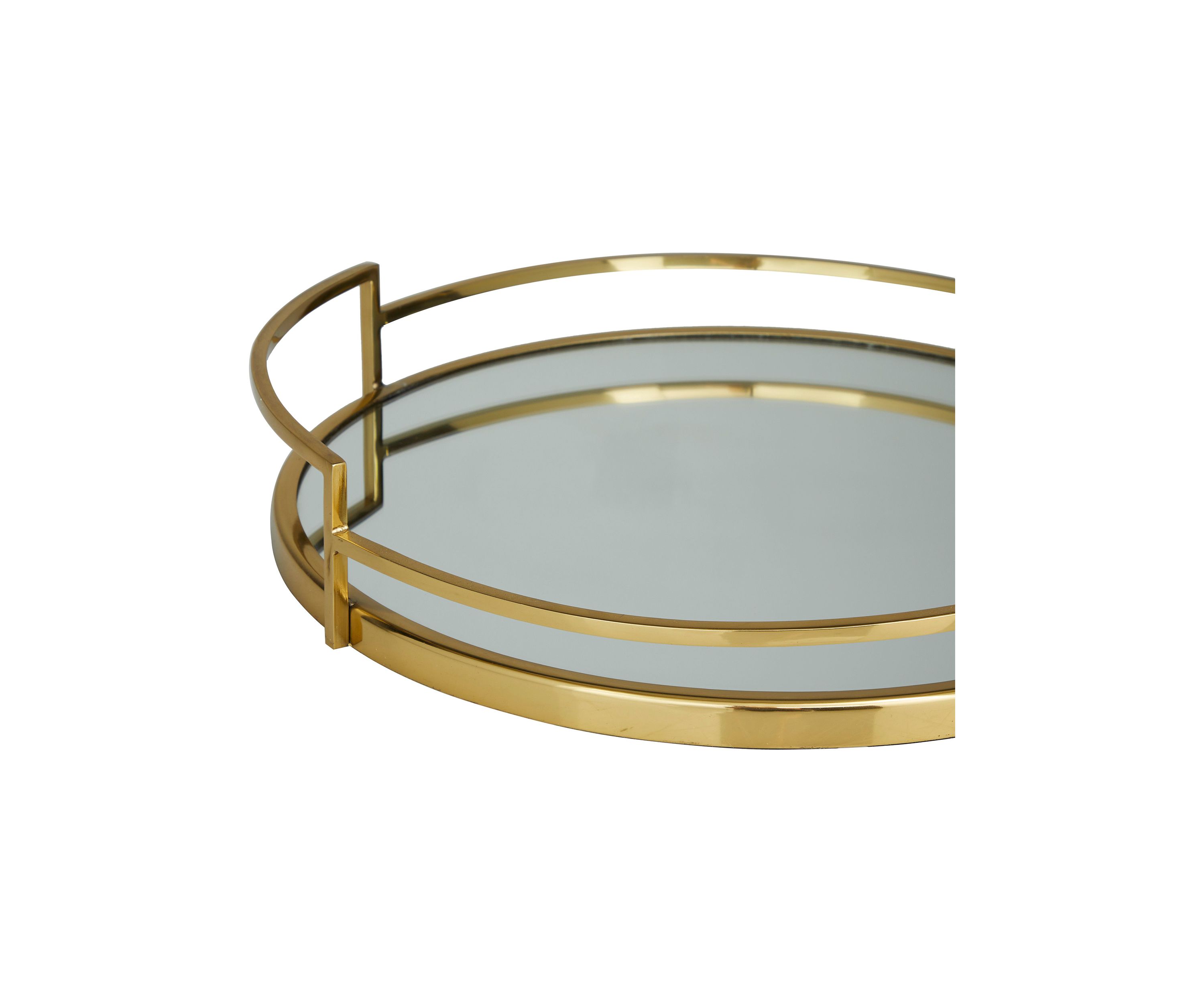 Contemporary Stainless Steel Metal Tray - Set of 2