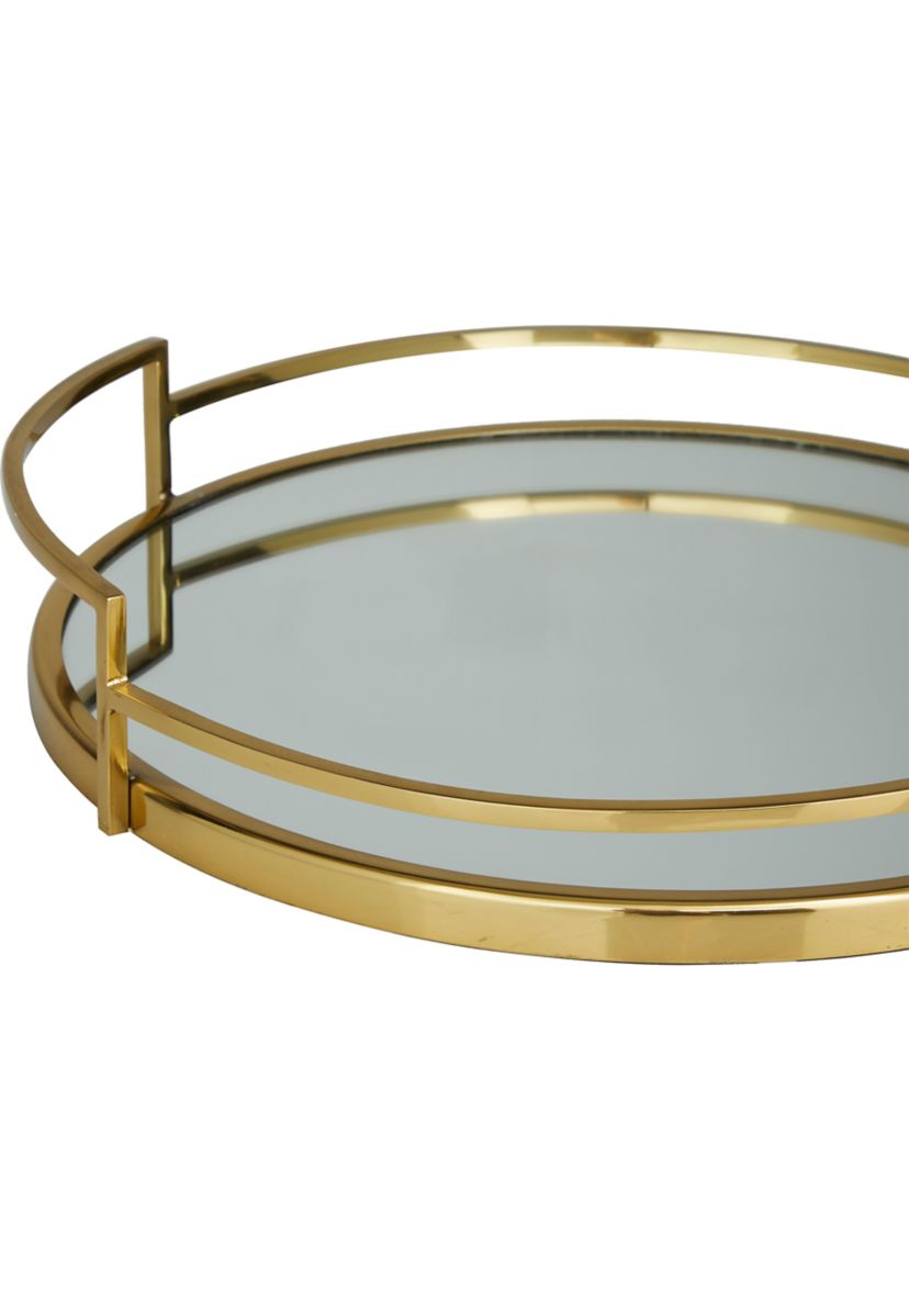 Contemporary Stainless Steel Metal Tray - Set of 2