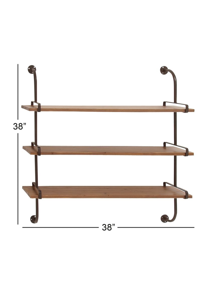 Industrial Wood Wall Shelf