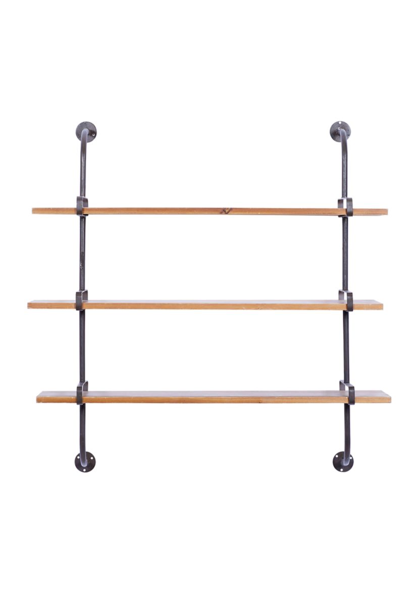 Industrial Wood Wall Shelf