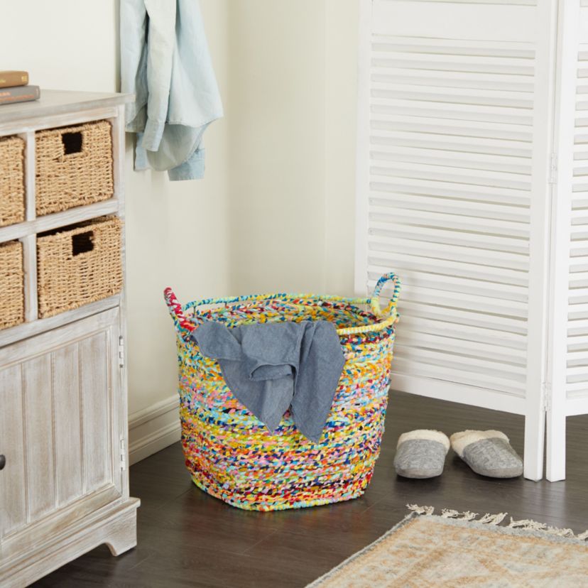 Bohemian Cotton Fabric Storage Basket