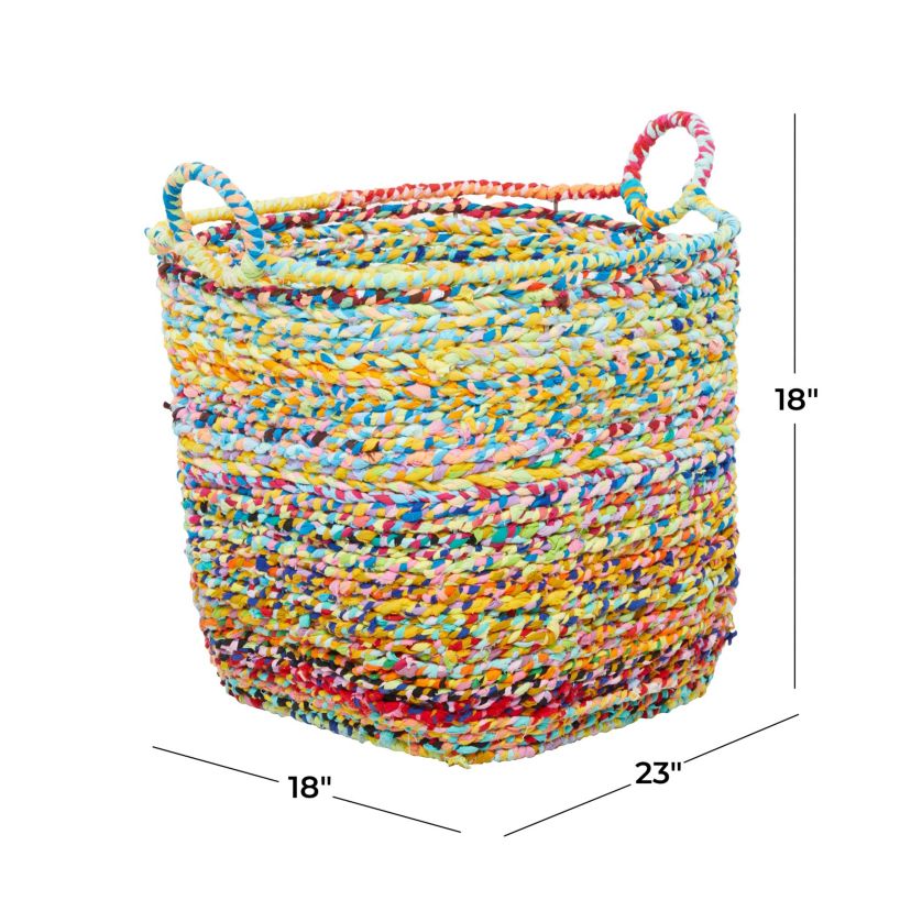Bohemian Cotton Fabric Storage Basket