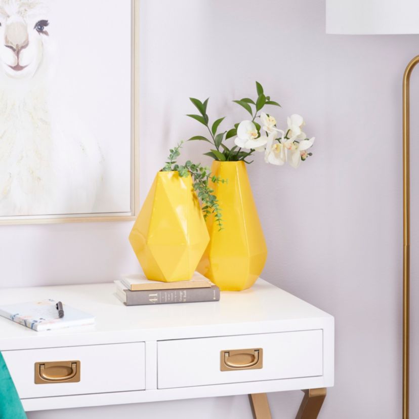 Contemporary Metal Vase - Set of 2