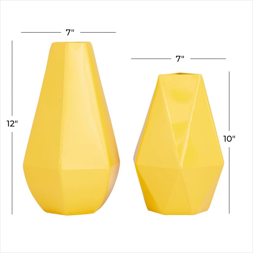 Contemporary Metal Vase - Set of 2