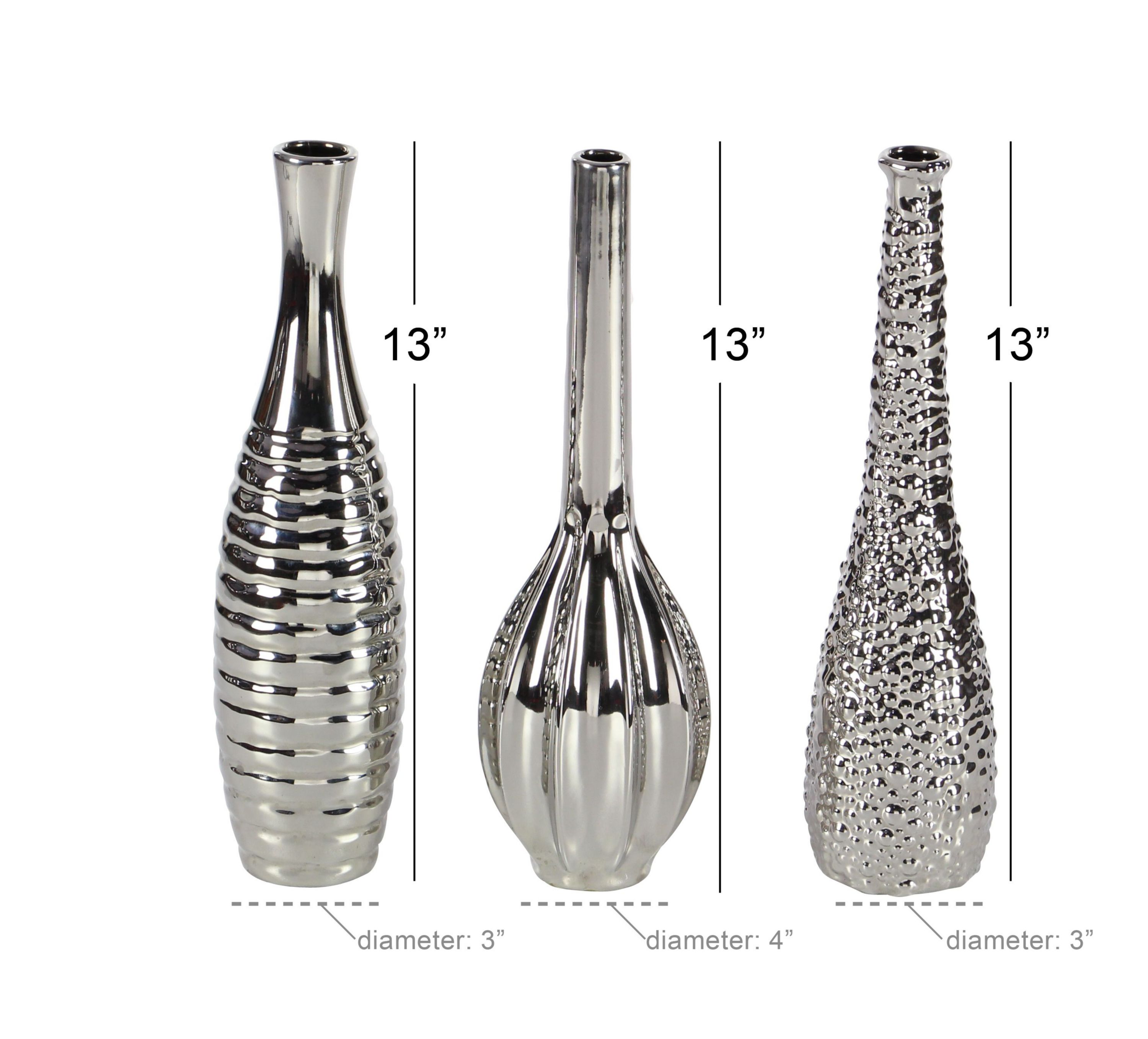 Glam Ceramic Vase - Set of 3