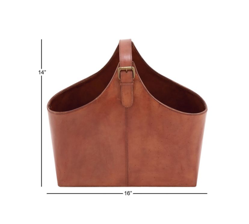 Modern Leather Magazine Holder