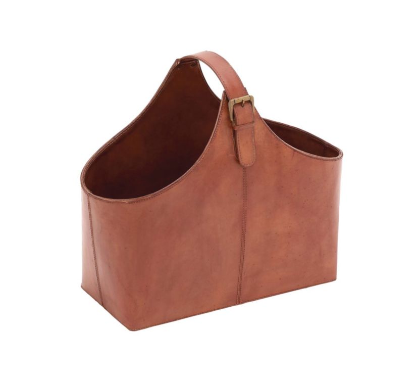 Modern Leather Magazine Holder