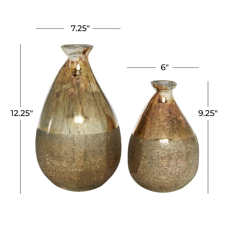 Rustic Glass Vase - Set of 2