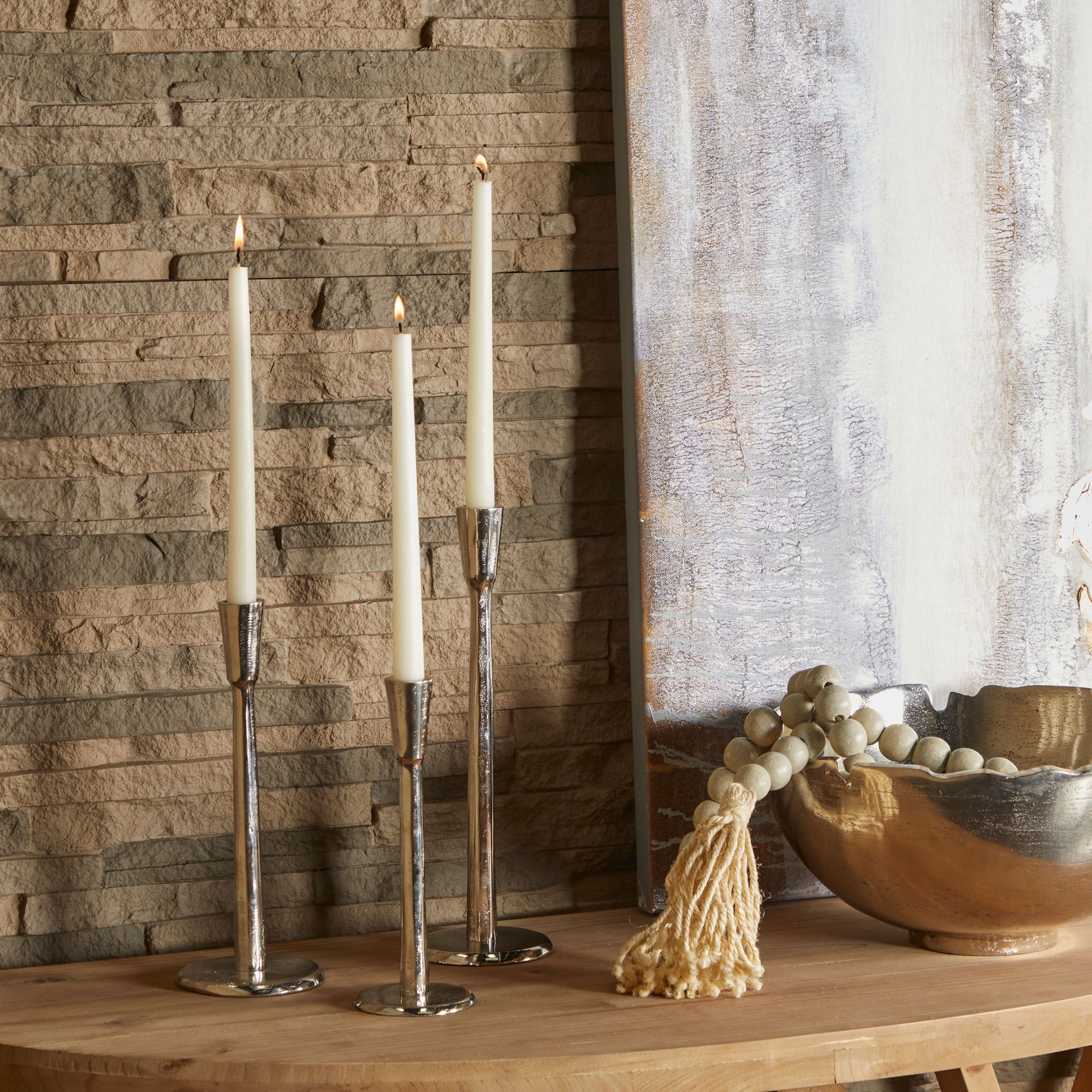 Modern Aluminum Candle Holder - Set of 3