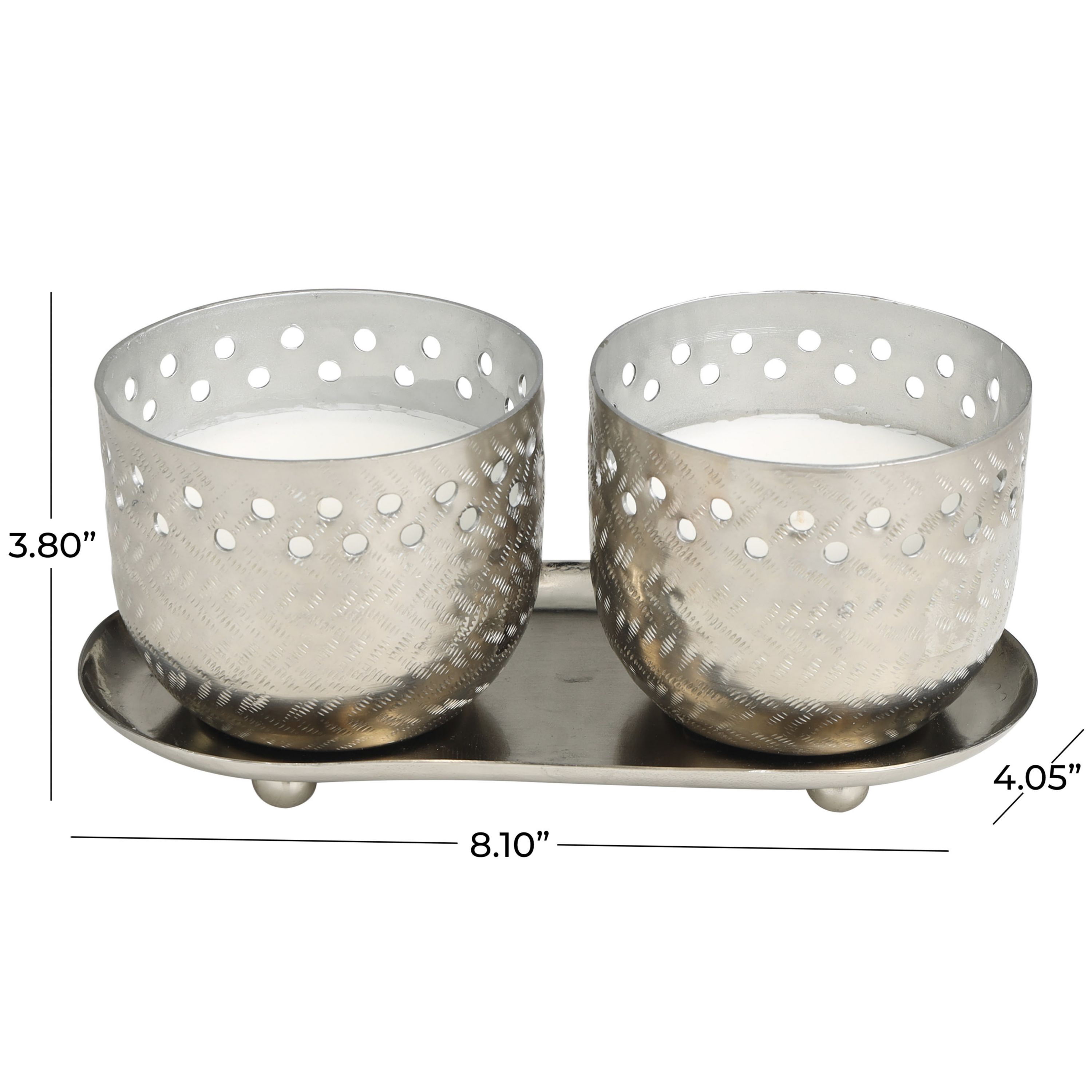 Modern Metal Candle - Set of 2