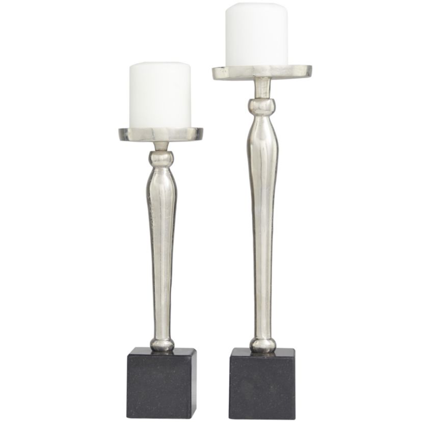 Glam Aluminum Candle Holder - Set of 2