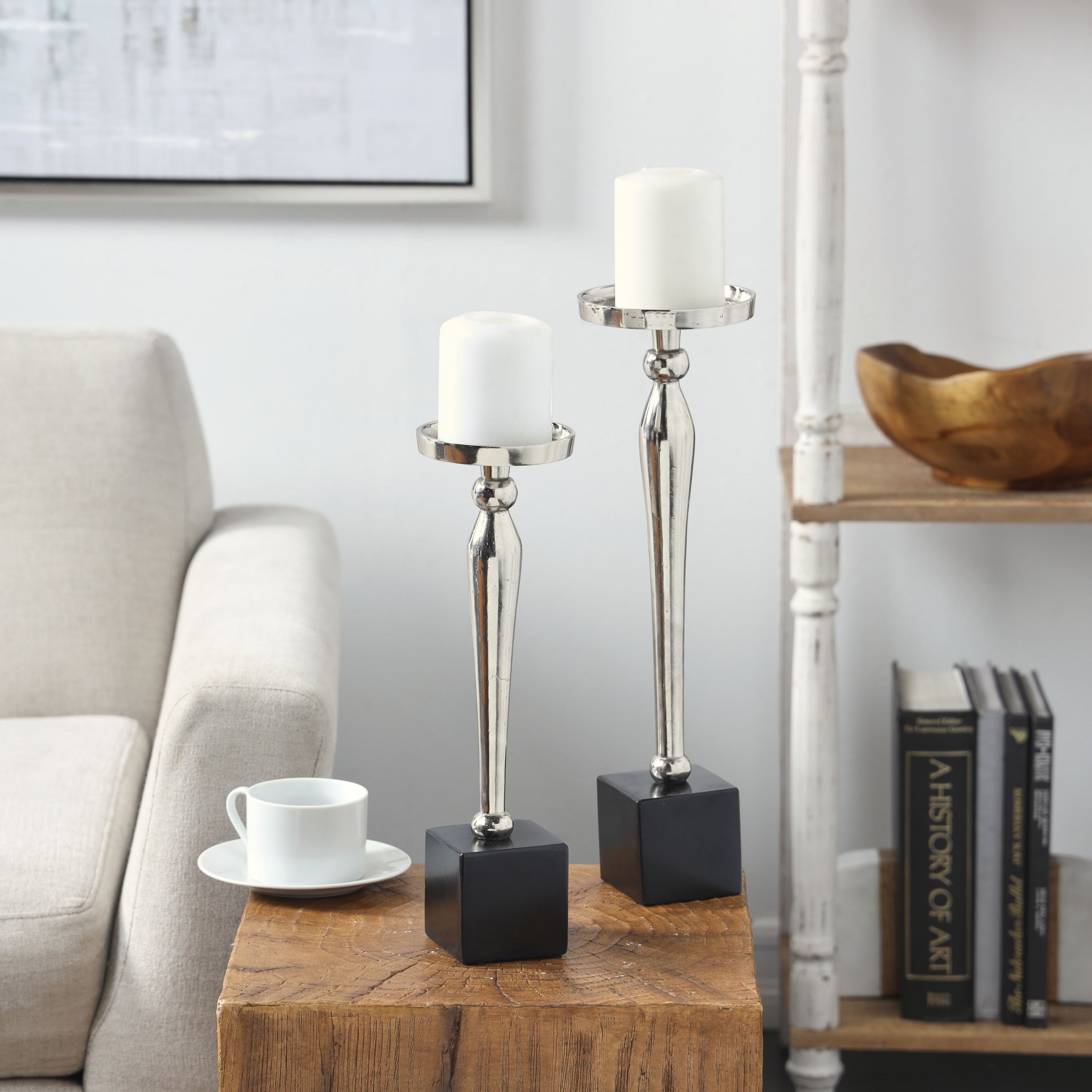 Glam Aluminum Candle Holder - Set of 2
