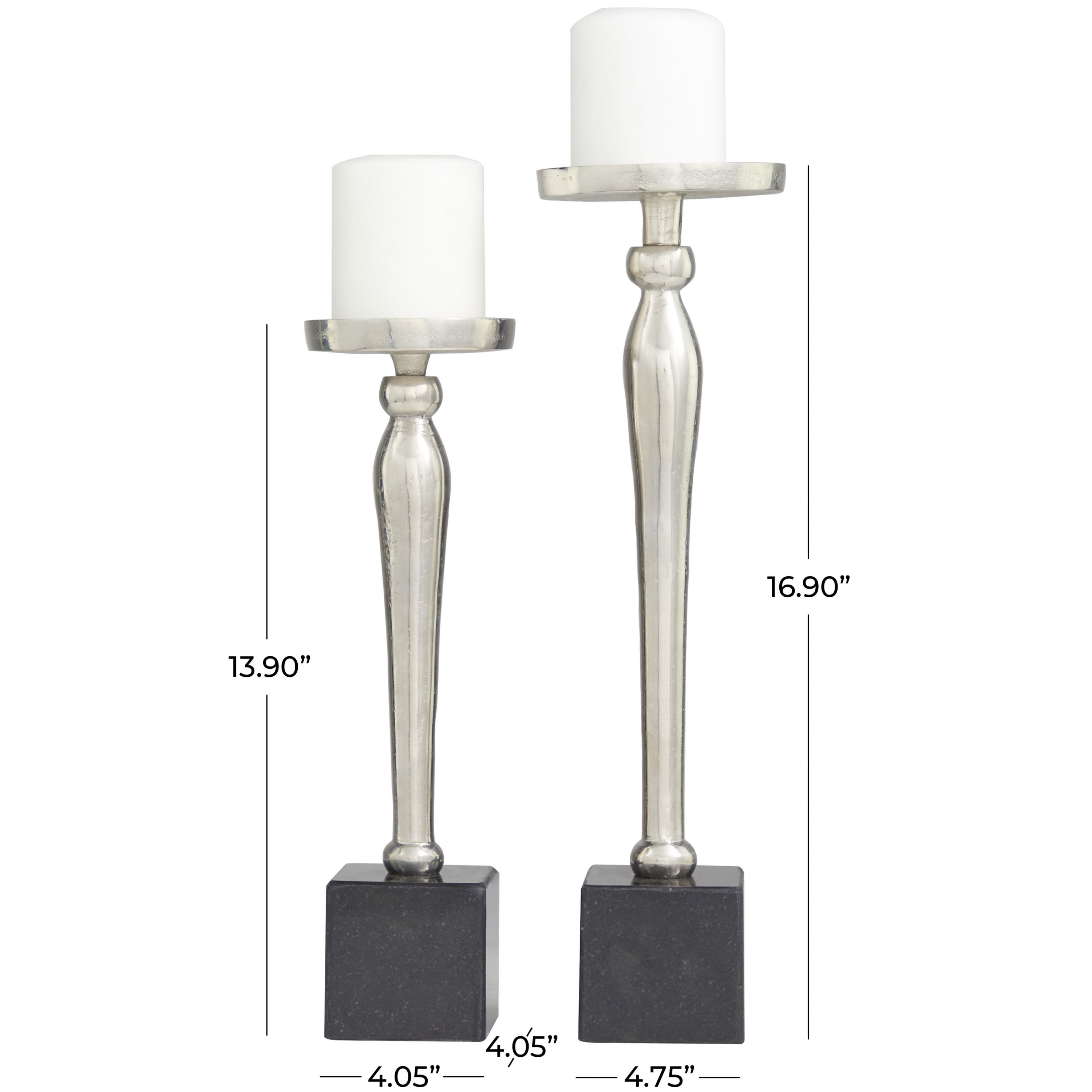 Glam Aluminum Candle Holder - Set of 2