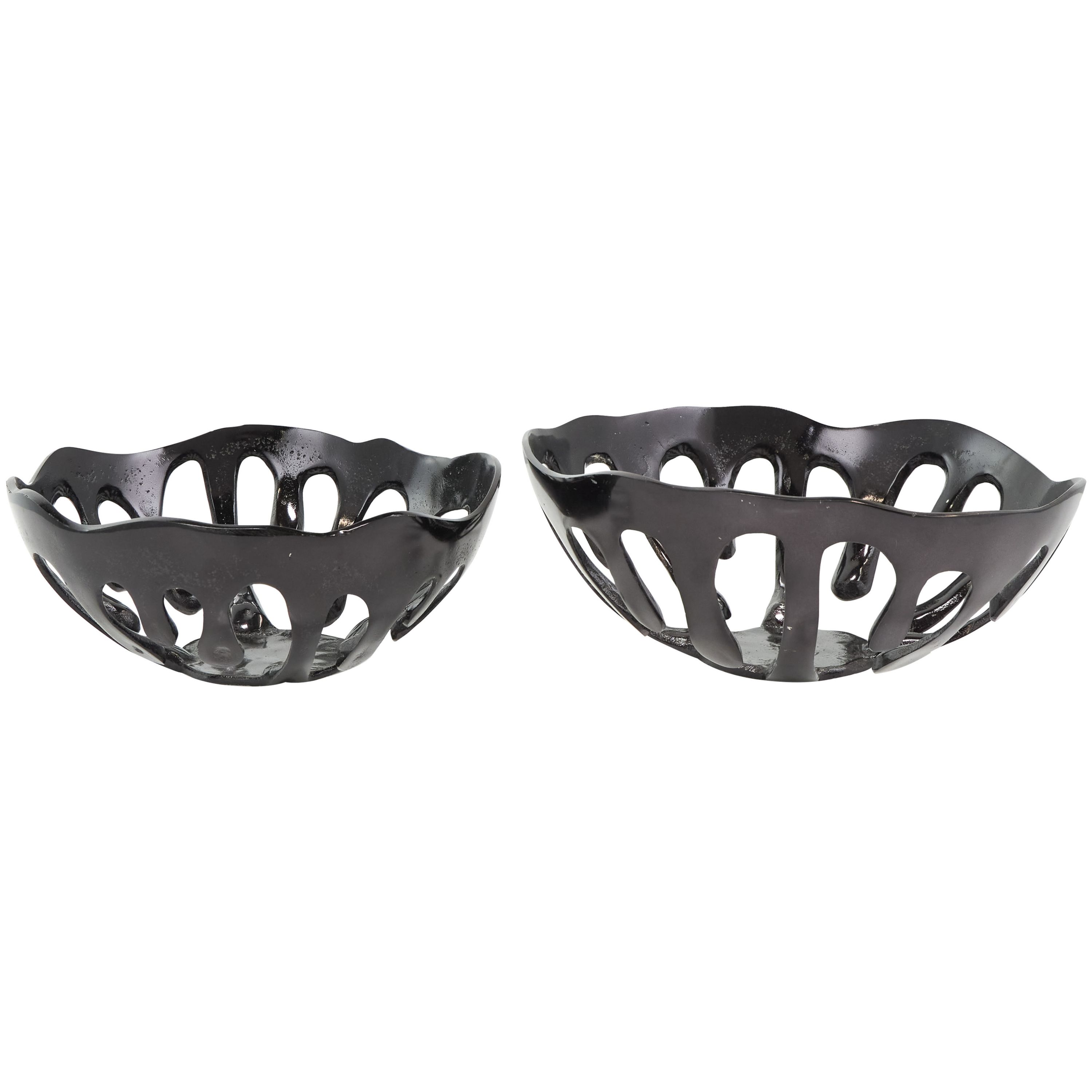 Contemporary Aluminum Decorative Bowl - Set of 2