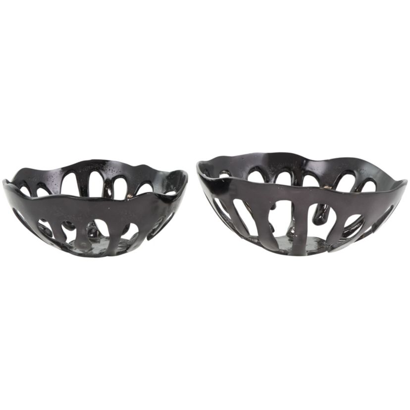 Contemporary Aluminum Decorative Bowl - Set of 2