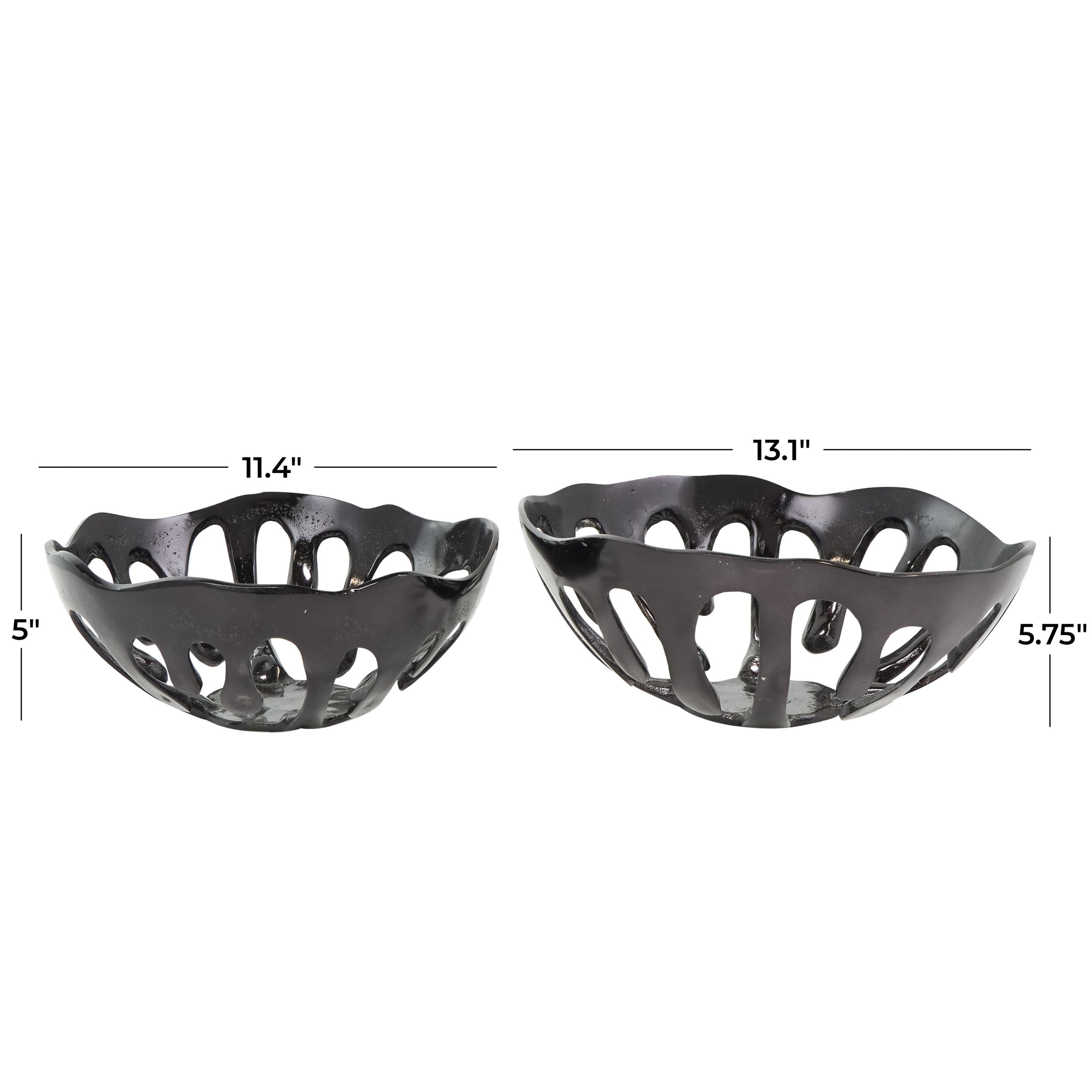 Contemporary Aluminum Decorative Bowl - Set of 2