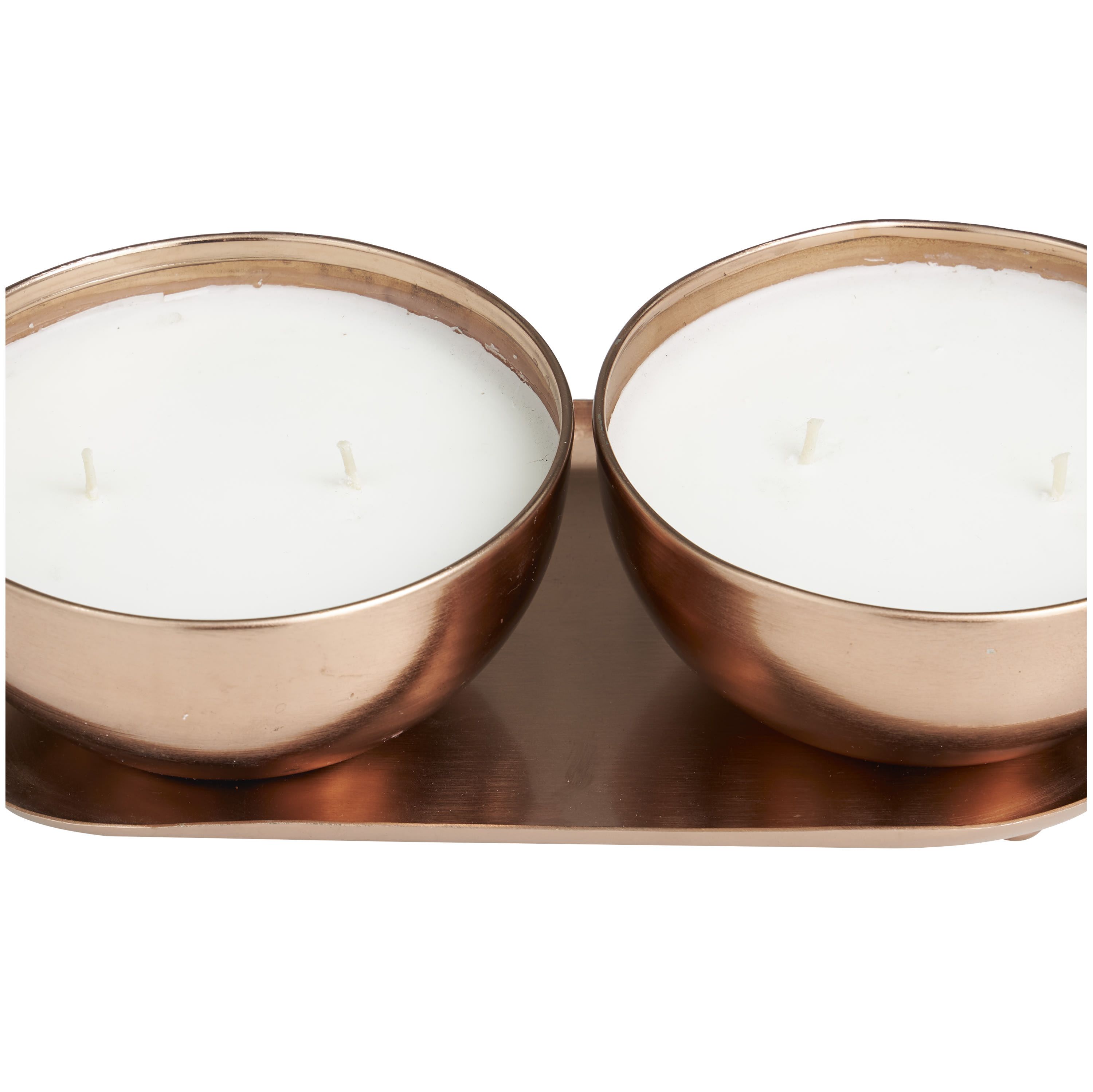 Modern Metal Candle - Set of 2