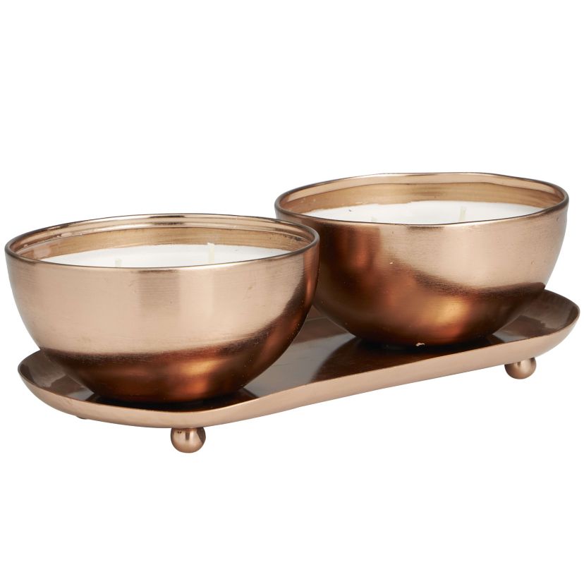 Modern Metal Candle - Set of 2