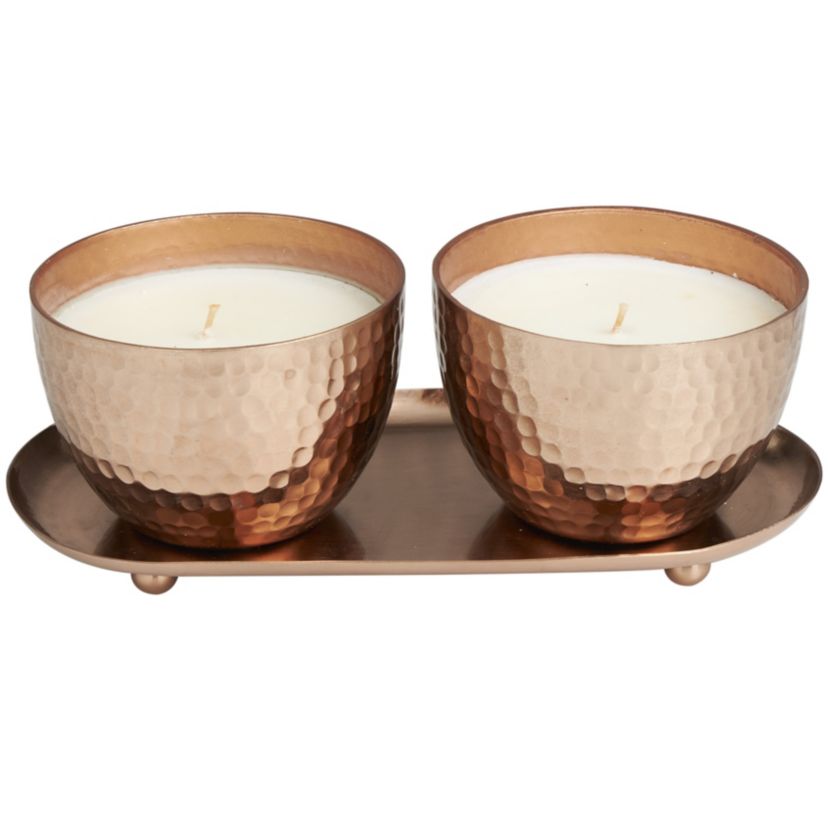 Modern Metal Candle - Set of 2