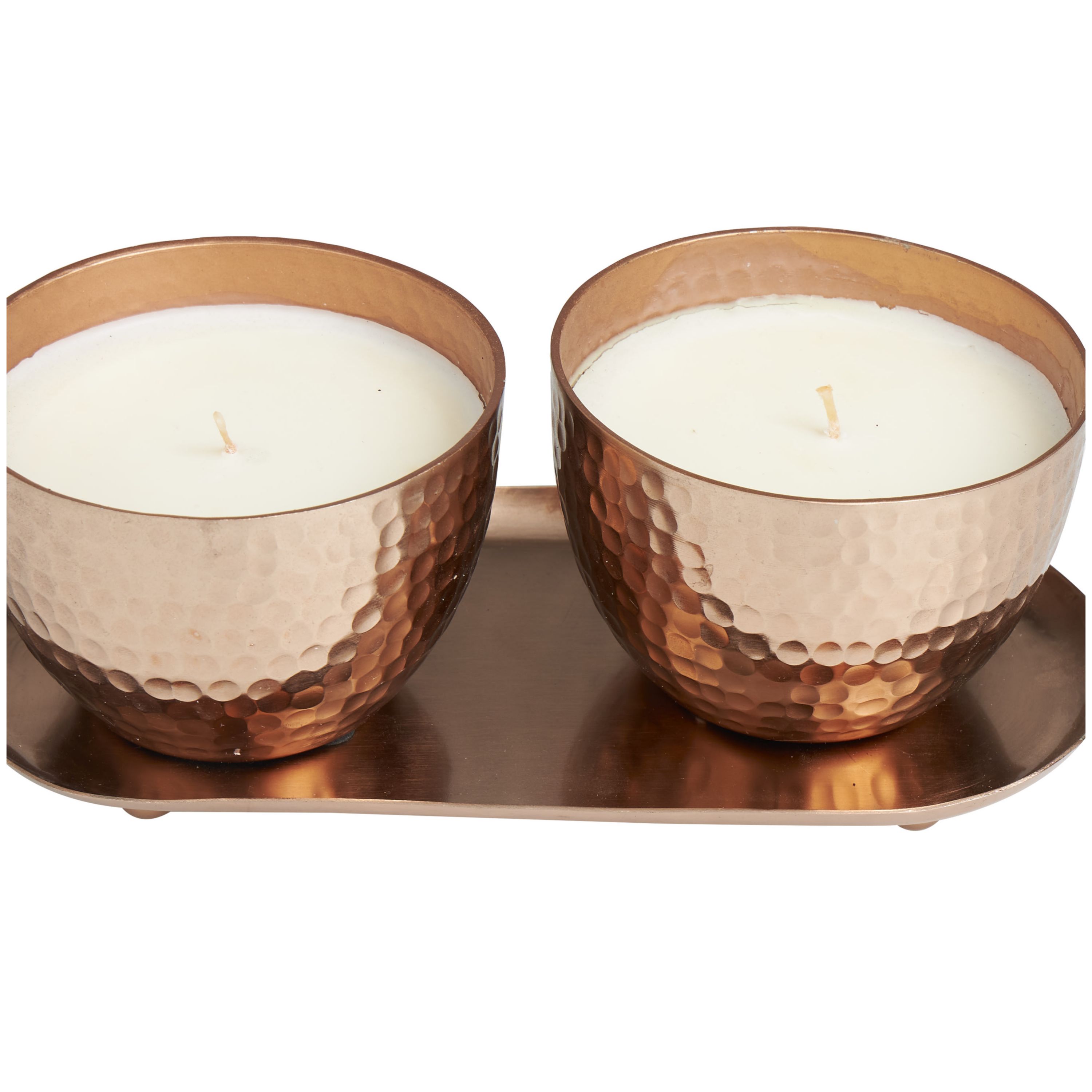 Modern Metal Candle - Set of 2