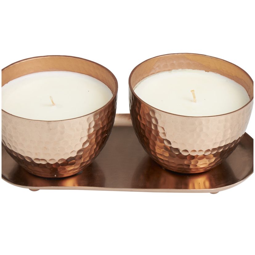 Modern Metal Candle - Set of 2