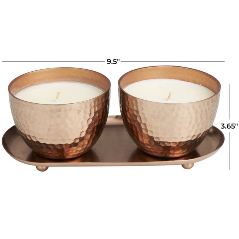 Modern Metal Candle - Set of 2