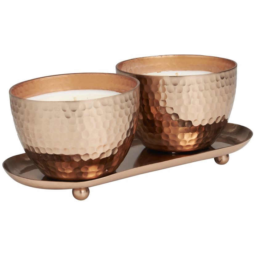 Modern Metal Candle - Set of 2