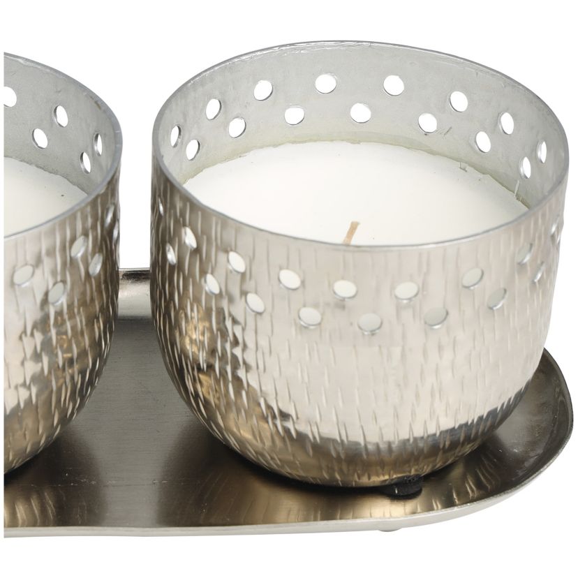 Modern Metal Candle - Set of 2