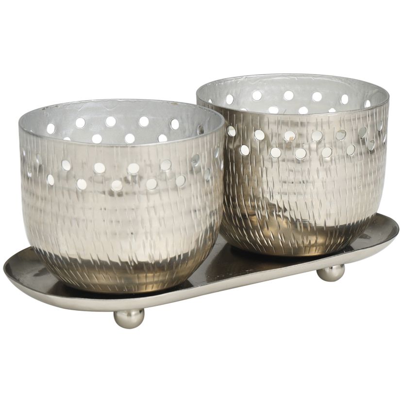 Modern Metal Candle - Set of 2