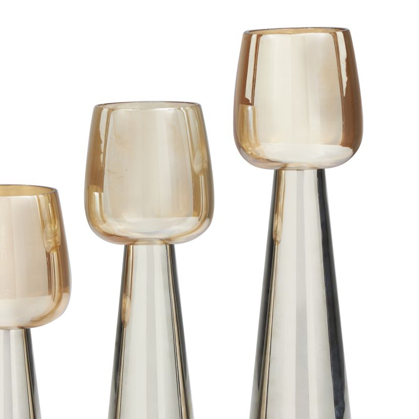Contemporary Stainless Steel Candle Holder - Set of 3