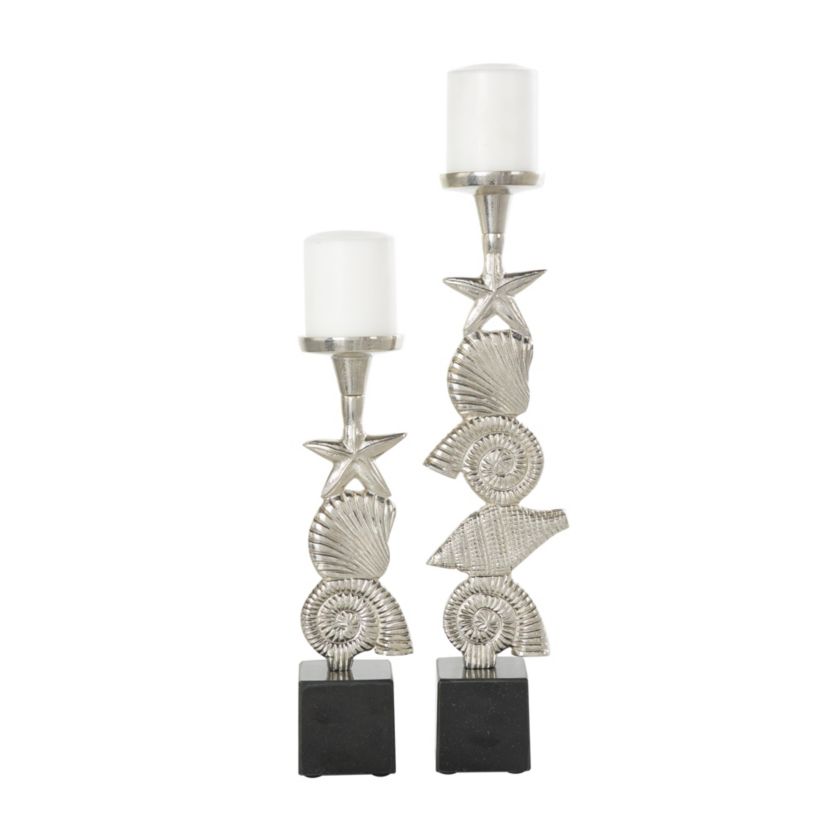 Traditional Aluminum Candle Holder - Set of 2