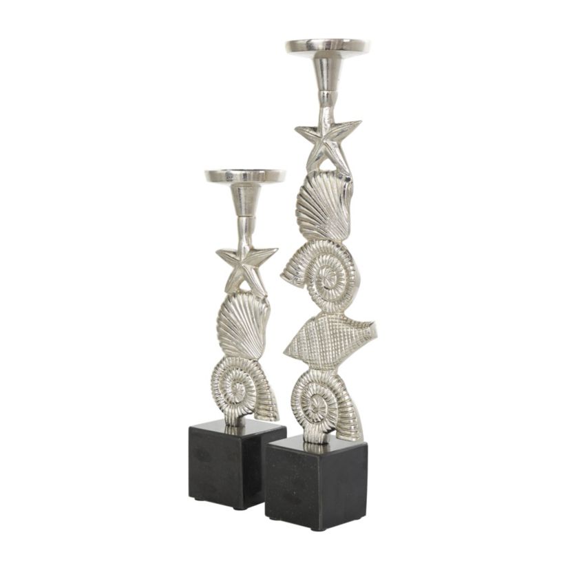 Traditional Aluminum Candle Holder - Set of 2