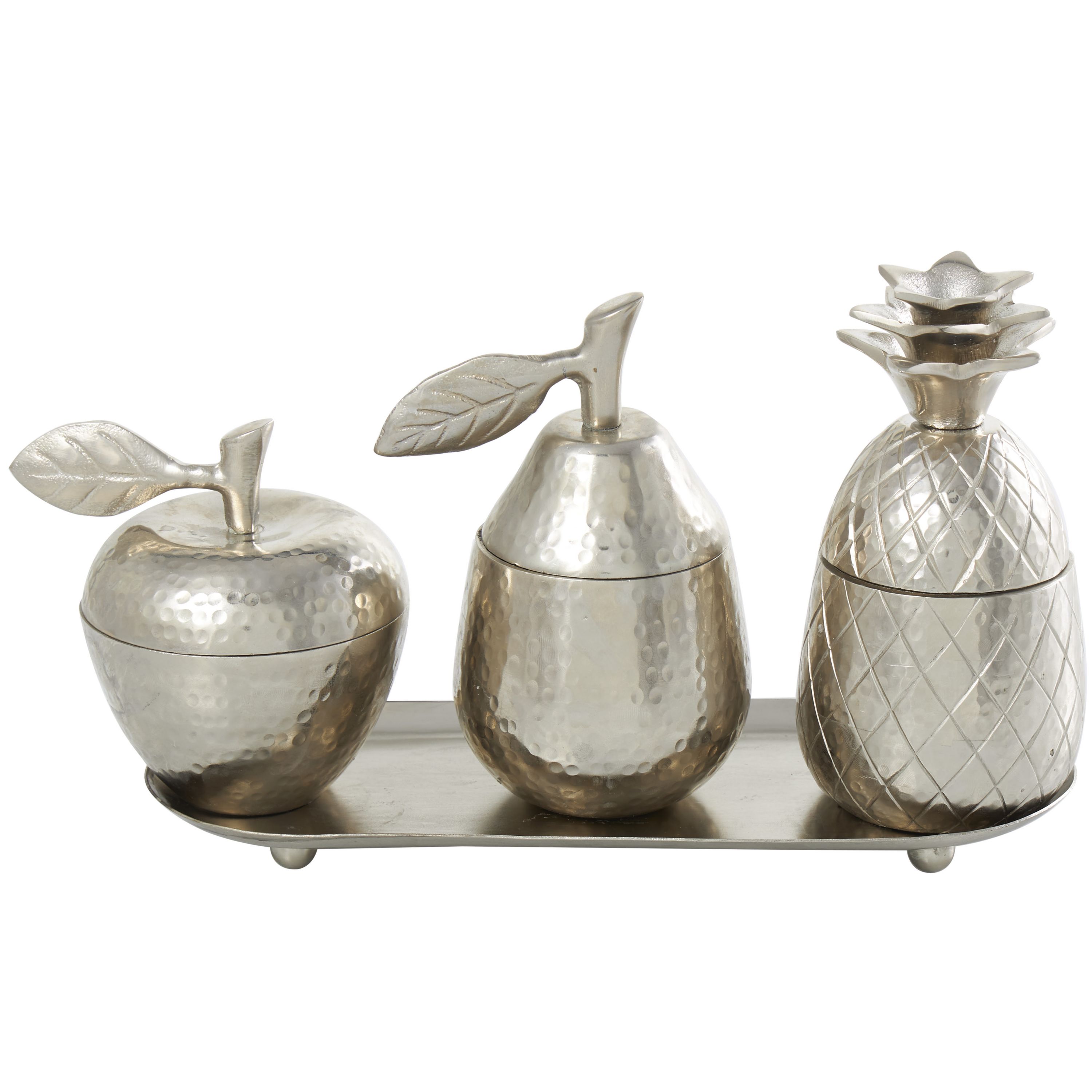 Modern Aluminum Decorative Jars - Set of 4