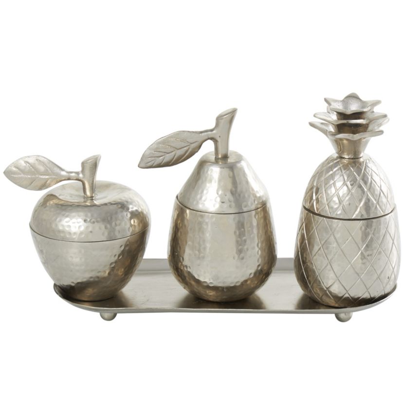 Modern Aluminum Decorative Jars - Set of 4