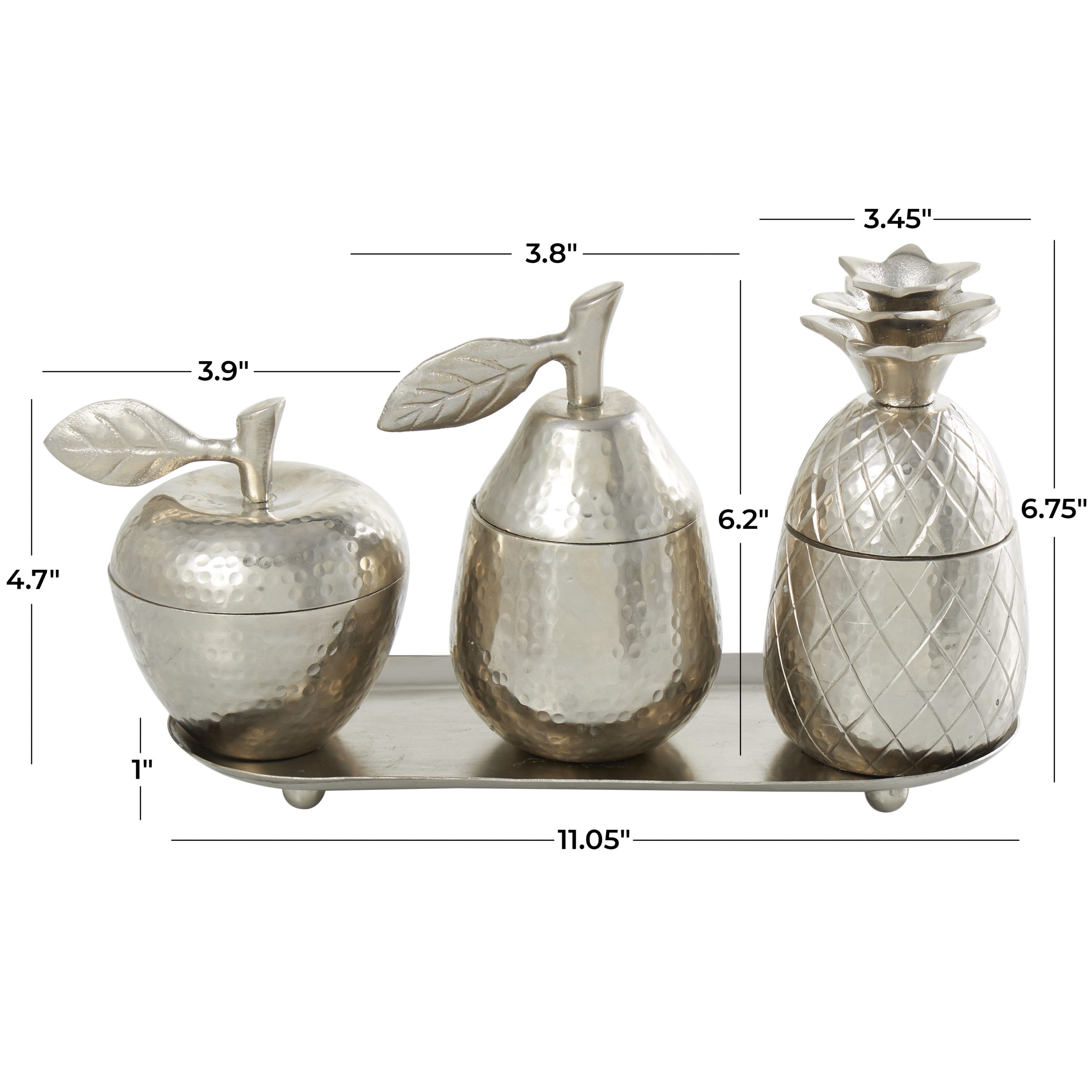 Modern Aluminum Decorative Jars - Set of 4