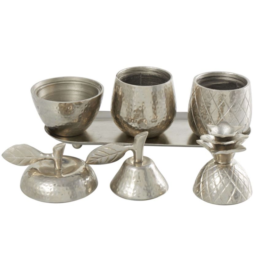 Modern Aluminum Decorative Jars - Set of 4