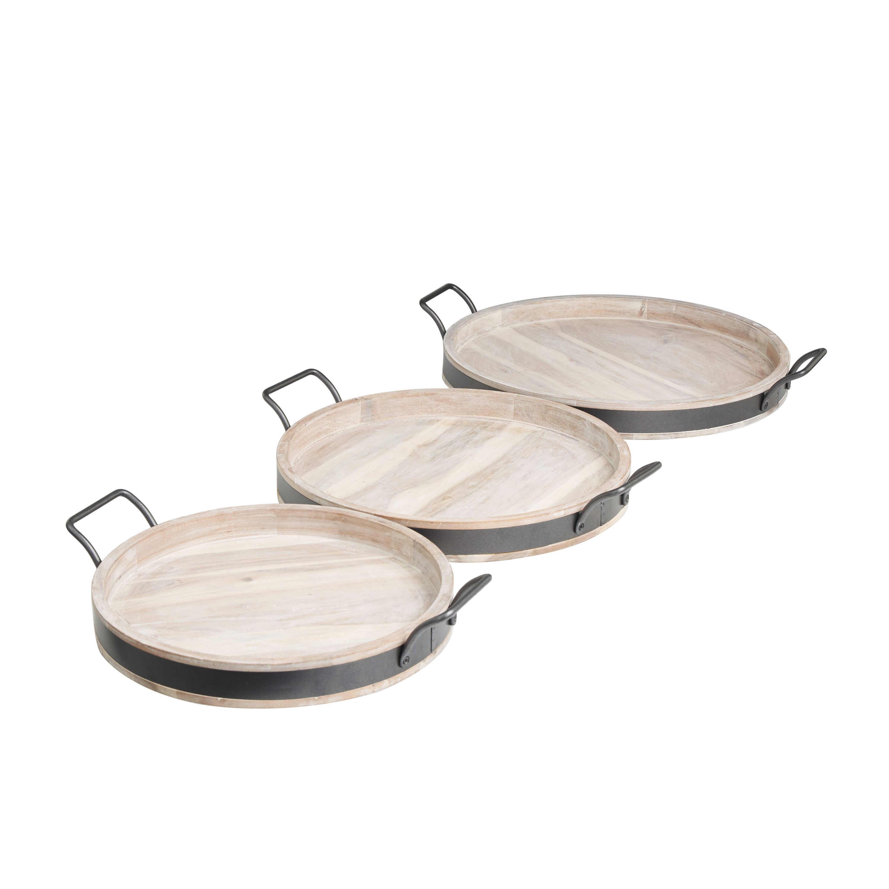 Modern Mango Wood Tray - Set of 3