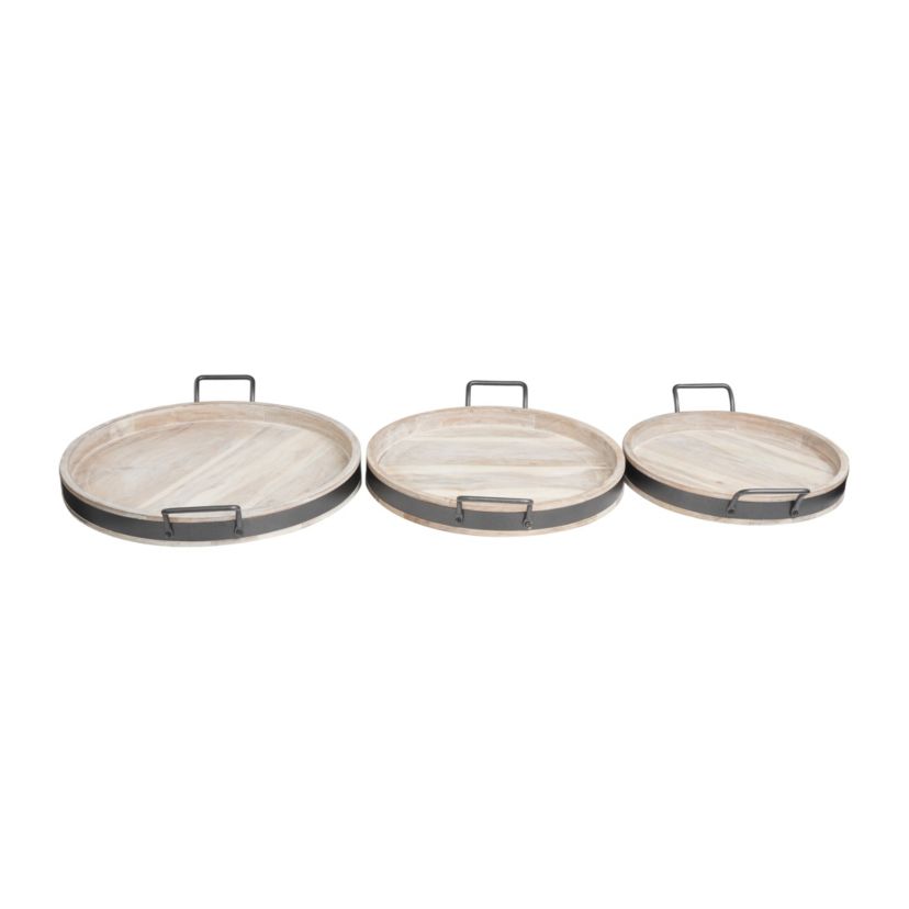 Modern Mango Wood Tray - Set of 3