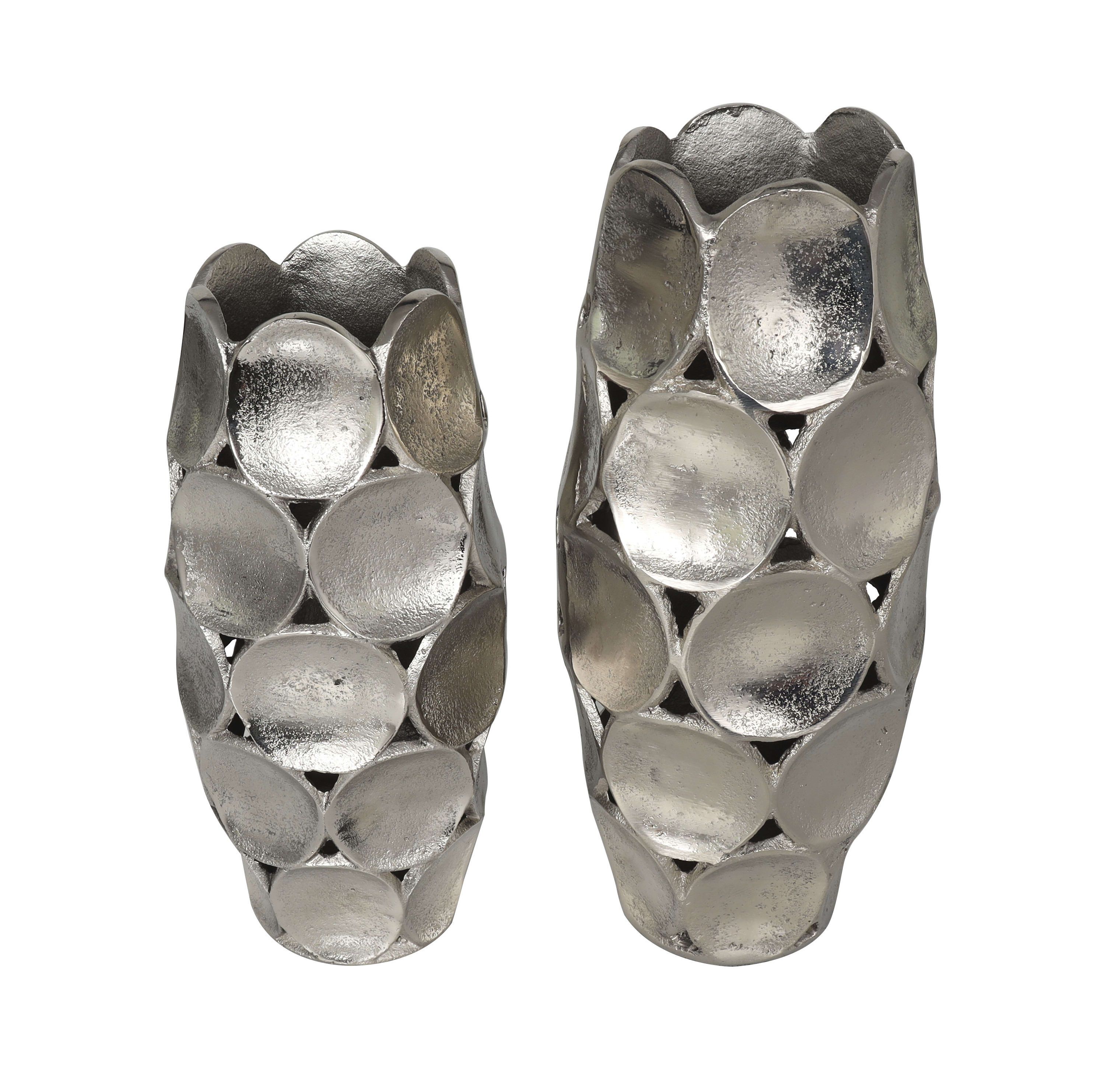 Contemporary Aluminum Metal Vase - Set of 2