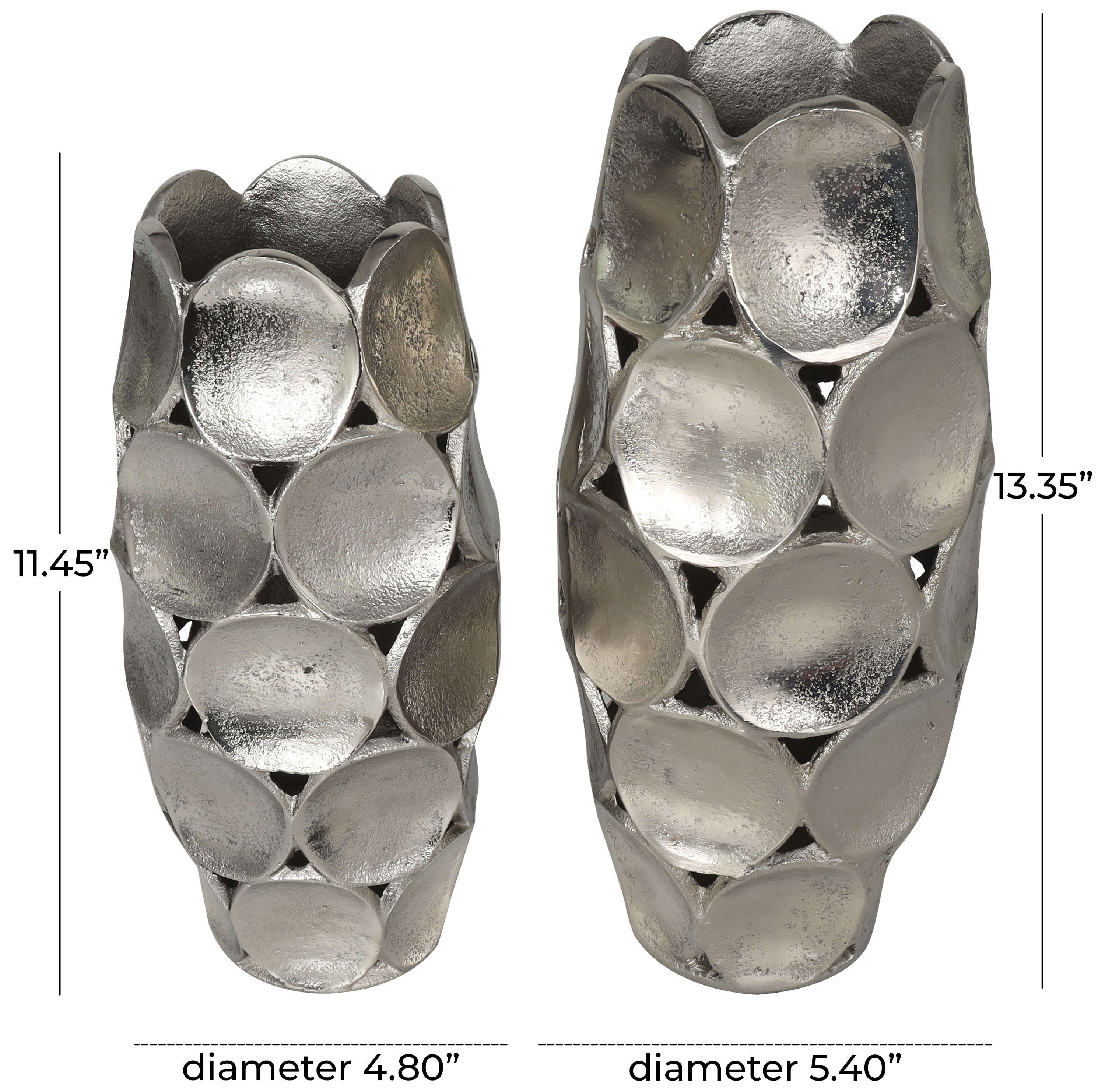 Contemporary Aluminum Metal Vase - Set of 2