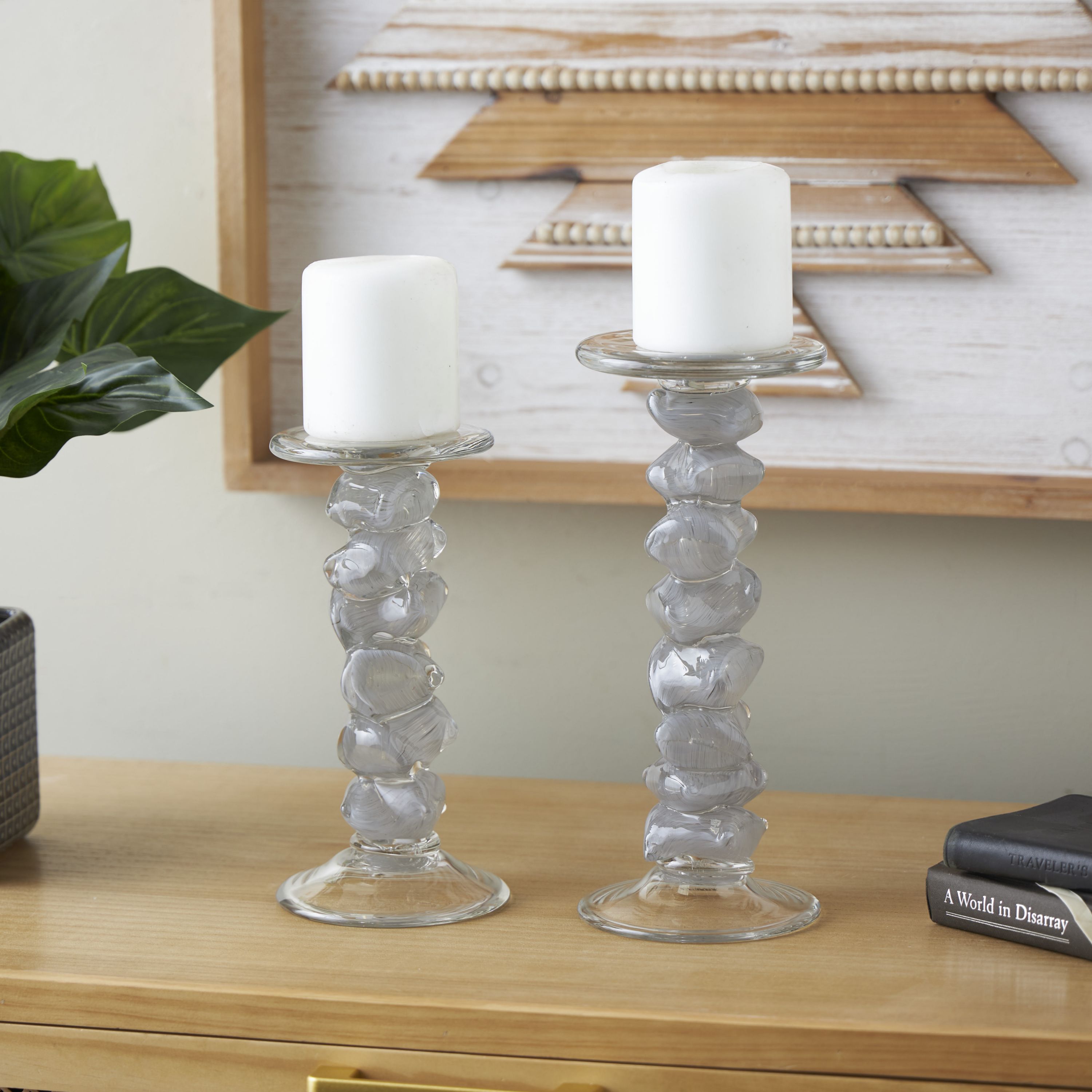 Coastal Glass Candle Holder - Set of 2